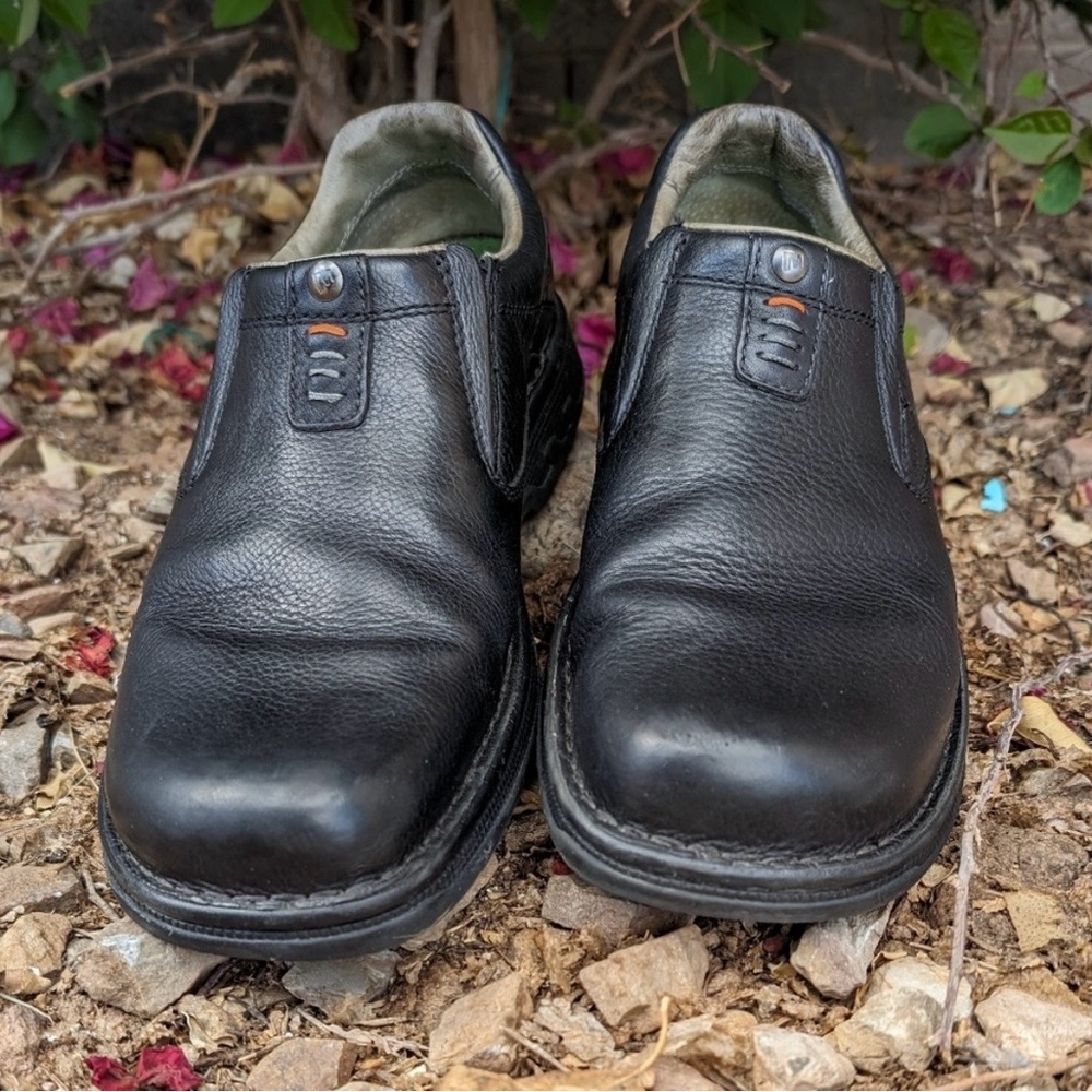 Merrell Black Leather Slip-On Loafers